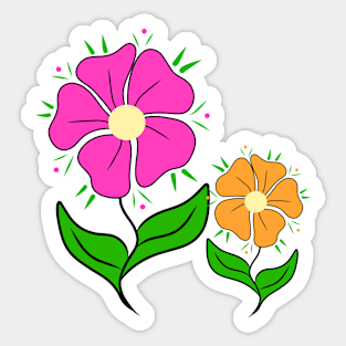 colourful flower meadow daisy flower pattern daisies Sticker